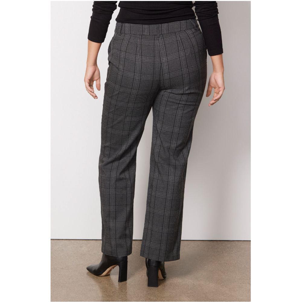 SANCTUARY NWT Evereve Soho Plaid Charcoal Trouser Pant // 32 - Picture 2 of 11